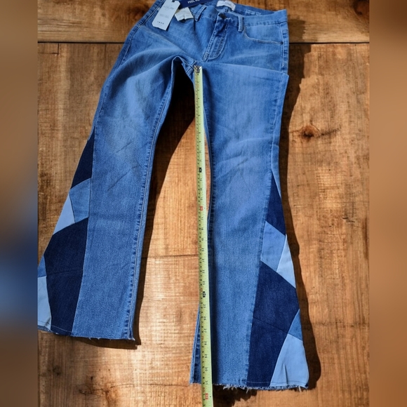 🆕️ Lola Jeans Cynthia Mid Rise Flare 4 Way Stretch Patchwork Denim Jeans - Picture 15 of 15
